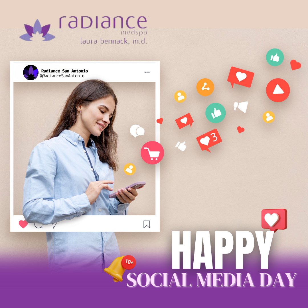radiancemed's tweet photo. Happy #SocialMediaDay, everyone! 🎉 

Say hello below and leave us your favorite social media emoji or gif. 👍 

#SocialMediaCelebration #FollowFriday #NewFollowersWelcome #HelloFromUs #DrLauraBennack #RadianceMedSpa #RadianceSanAntonio #SanAntonioRiverWalk #SanAntonio https://t.co/tqi5yquu1o