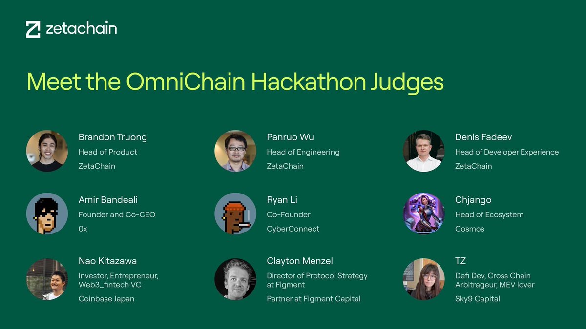 🌟 Get know our Omnichain judges as the hackathon wraps up in 1 week on July 7th: dorahacks.io/hackathon/omni… - Read about them <a href="/chjango/">Chjango Unchained⛓️</a>, <a href="/abandeali1/">Amir Bandeali 🍵</a>, @ryanli_me,  <a href="/NKitazawa/">北澤直_Nao Kitazawa</a>, <a href="/menzel_clayton/">Clayton Menzel</a>, <a href="/bbbtru/">tru</a>, and more.