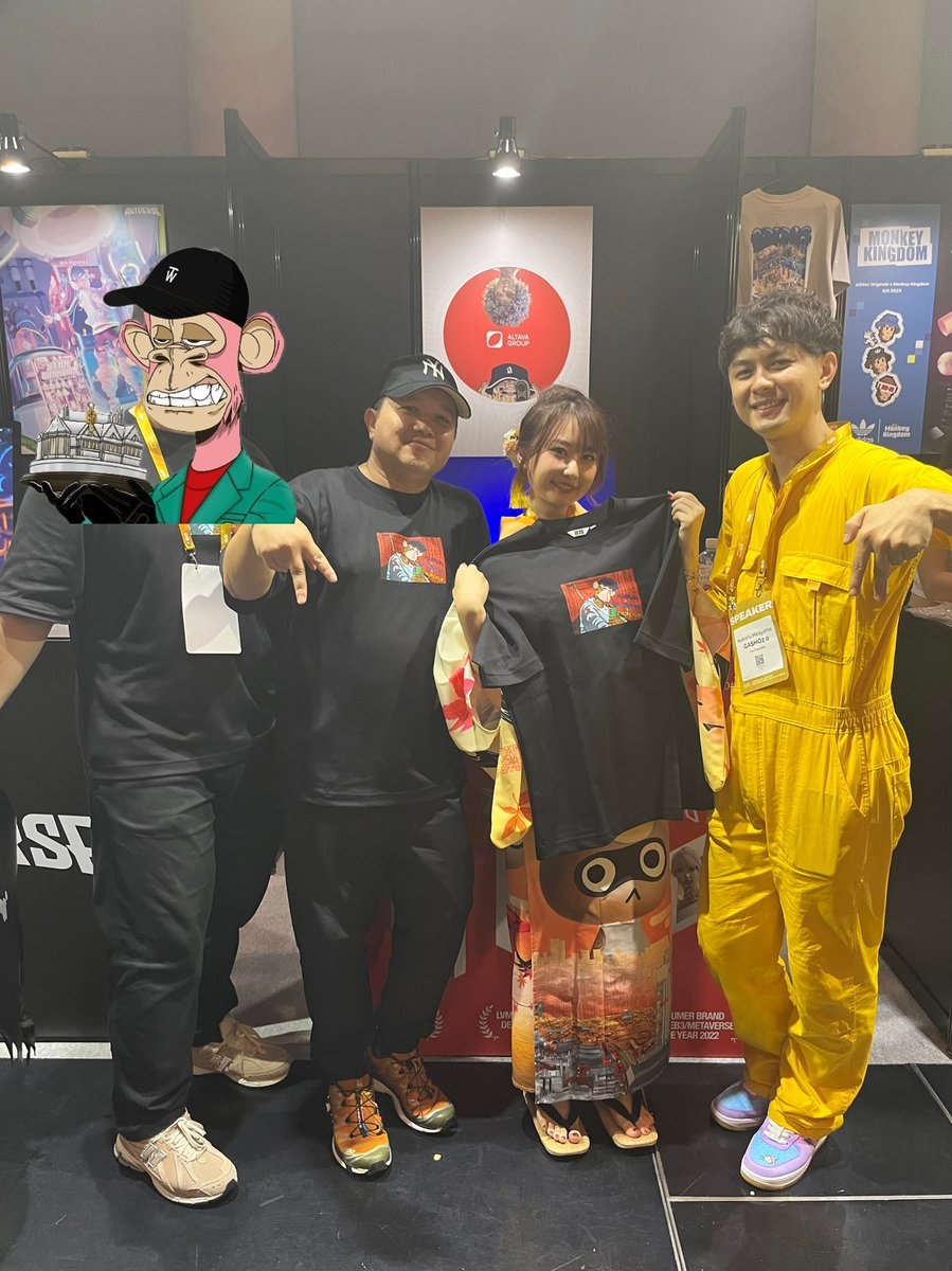 We are #BAGC fam🥹❤️‍🔥
<a href="/altavagroup/">ALTAVA</a> is always super cool🥰
Thank you for joining our event❤️
#IVS2023 ✖️ #HONEYCON ✖️#ALTAVA
Special edition T-shirts👕

<a href="/altavagroupjp/">ALTAVA Group - Japan</a> <a href="/Bored_Golf/">Bored Ape Golf Club⛳</a> <a href="/huni_crypto/">hunisan ふに🍄</a>