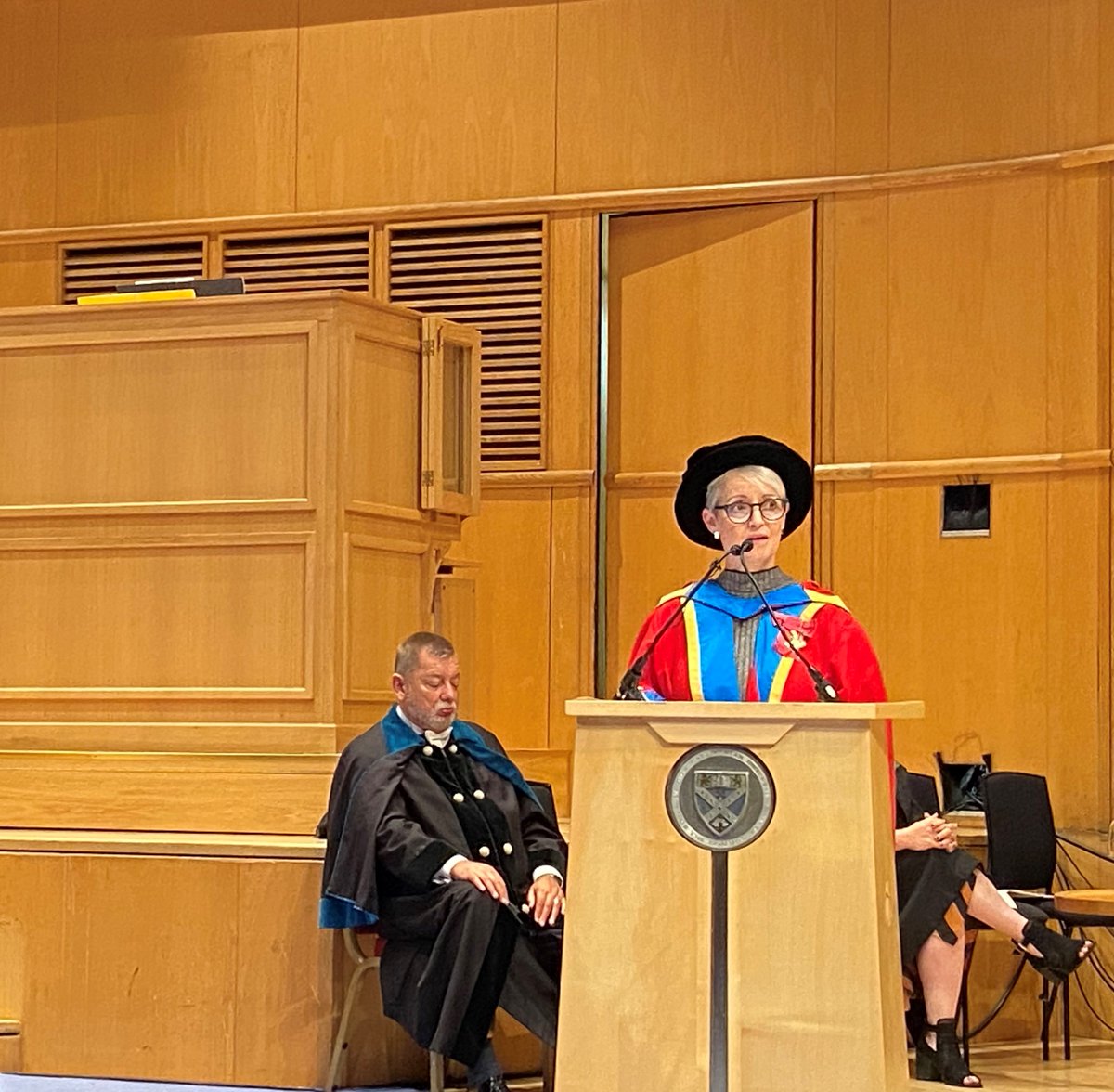 CaledonianNews's tweet photo. 🗣️ “Enjoy this wonderful day of celebration, do good, be kind and live a life of purpose, my heartfelt congratulations to you all.”

Congratulations to Lindsay Graham OBE on receiving her Doctor of the University from GCU today. 👏

#GCUGrad23 | @LindsayGrahamUK https://t.co/g39jr5bUGP