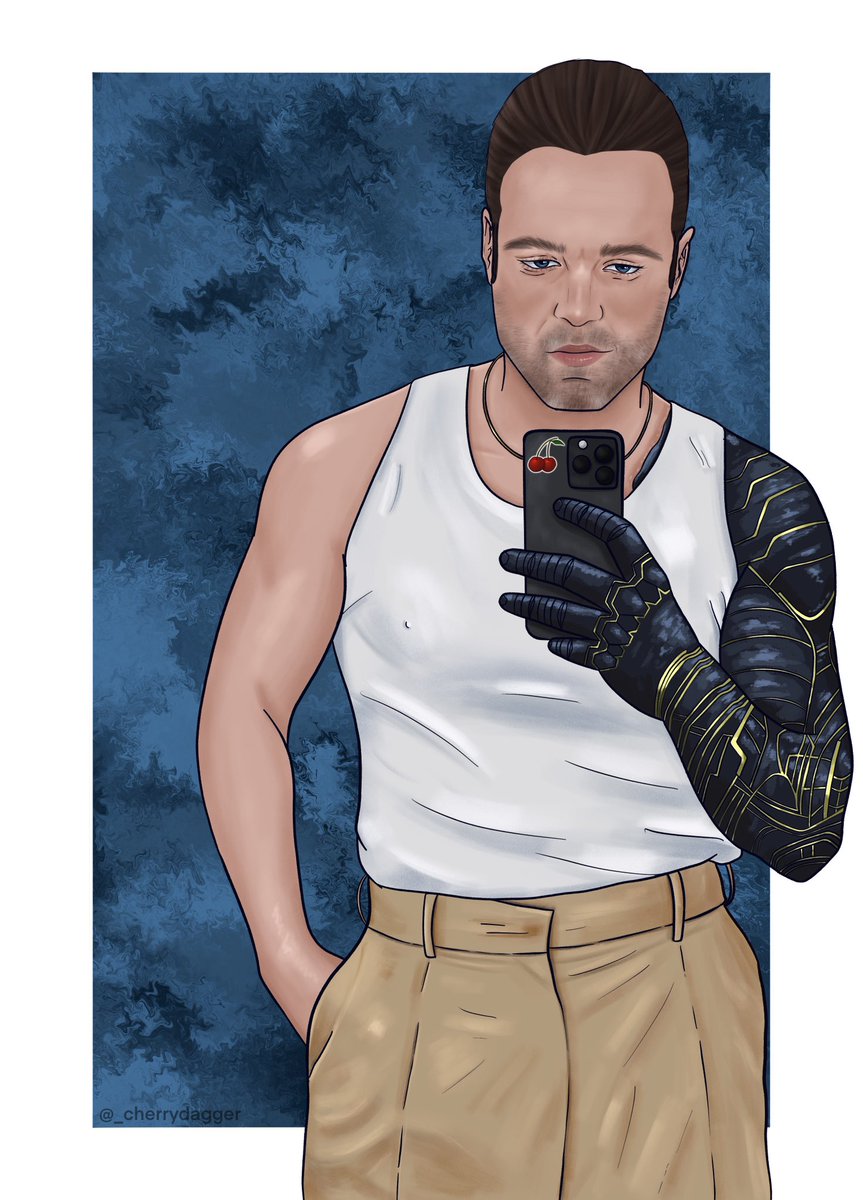 _cherrydagger's tweet image. Good morning, I’ve crawled out of the depths of my artist block to bring new art 😩🩵 enjoy 🦋
#SebastianStan #buckybarnes