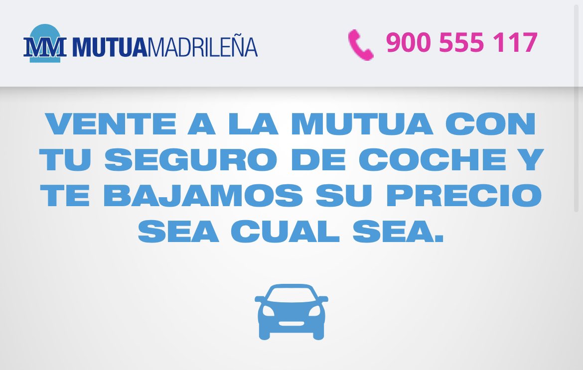 CocoVil7's tweet photo. Muchos anuncios de @la_Mutua para que te vayas con ellos y te bajen el seguro si o si. Muchas promesas vacías de que no te sube el precio y a la primera de cambio 50€ mas sin dar parte y teniendo auto, moto y hogar #yomevoydelamutua https://t.co/LRkW0pv2B1