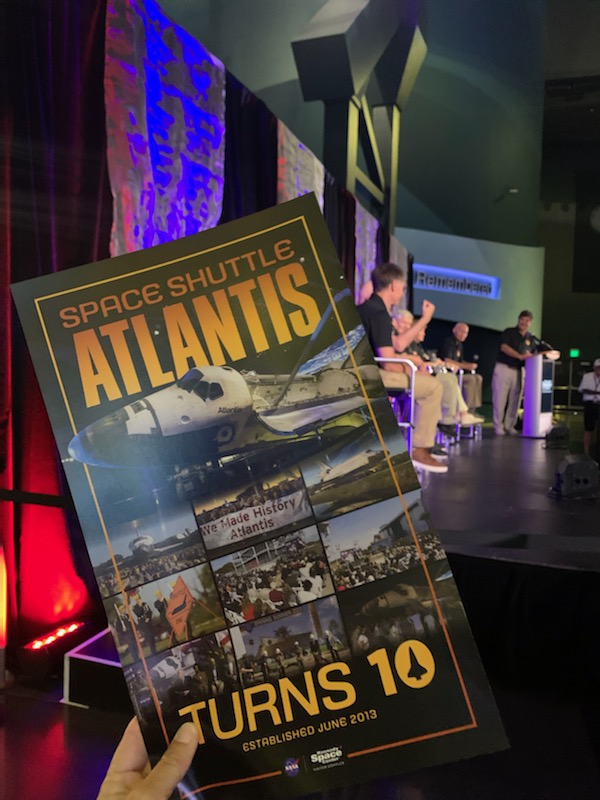 Atlantis--well cared for by @ExploreSpaceKSC for 10 years and counting. Great panel discussion with several veteran astronauts on what it was like 'back in the day'. Thanks @AstroScholarFdn.