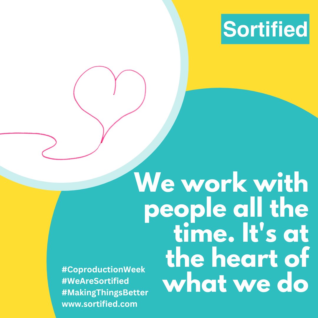 Sortified's tweet image. We work with people (#engage, #coproduce, call it what you will) all the time, from small local projects, to massive county wide work. We are really proud of all this work, but couldn’t do it without the help of everyone who gets involved. So thank you ❤️ #CoproductionWeek