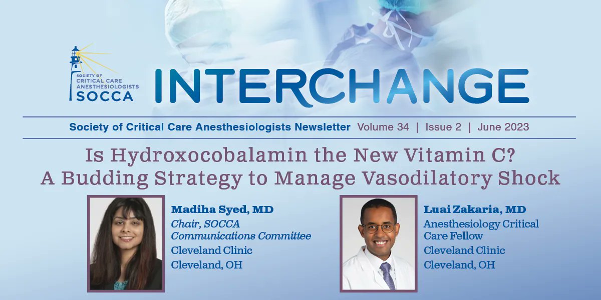 'In recent years, the critical care community has debated the benefits of vitamin C in septic shock' | Read more from @madihasyed85 & @LZakariaMD in SOCCA Interchange: buff.ly/3PAcsXR