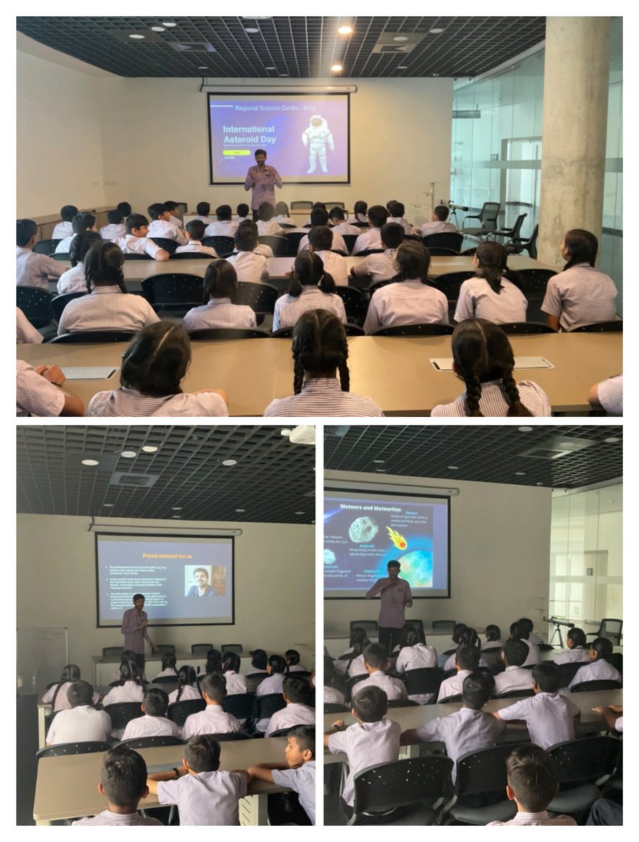 RscBhuj's tweet photo. @RscBhuj educated 240 eager learners to unravel the mysteries of #Asteroids, #Meteoroids, #Meteors, and #Meteorites.
Participants were also introduced to the international #AsteroidSearchCampaigns and procedure of finding Asteroids.
@vnehra @AsteroidDay
@asipoec @IASC_Search https://t.co/jZWeL44Rnu