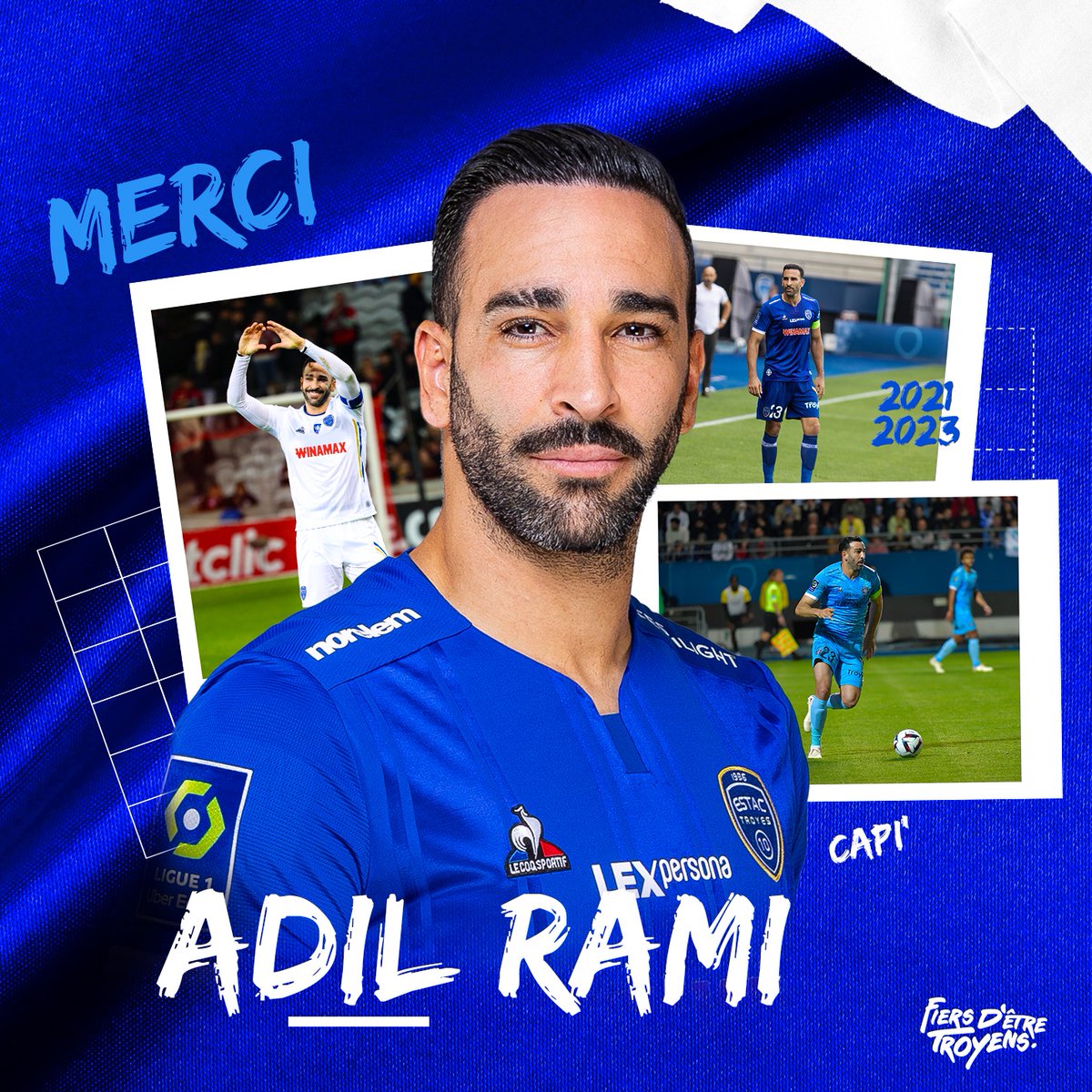 estac_officiel's tweet photo. 𝗠𝗘𝗥𝗖𝗜 𝗔𝗗𝗜𝗟 !💙

Le défenseur central aux plus de 5️⃣2️⃣0️⃣ matches en carrière, dont le contrat arrive à son terme, quitte l’ESTAC après deux saisons au sein de l’effectif troyen ! 🫶

👉 https://t.co/HqnKqQ0BGL

#TeamESTAC 🔵⚪️ https://t.co/m6h45h9qCa