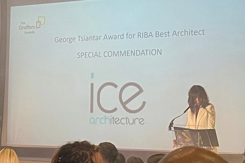 Amazing evening @grafterssupergroups 
Awards last night. We were pleased to be presented with the Special Commendation by Adele Reid <a href="/abcwarranty/">ABC+ Warranty & Architects Certificate</a> for George Tsiantar Award for Best ‘RIBA’ Architects Practice. 
Thanks <a href="/paulkilroe/">Paul Kilroe</a> for arranging the evening and host <a href="/JennyPowellTV/">Jenny Powell 🌸</a>