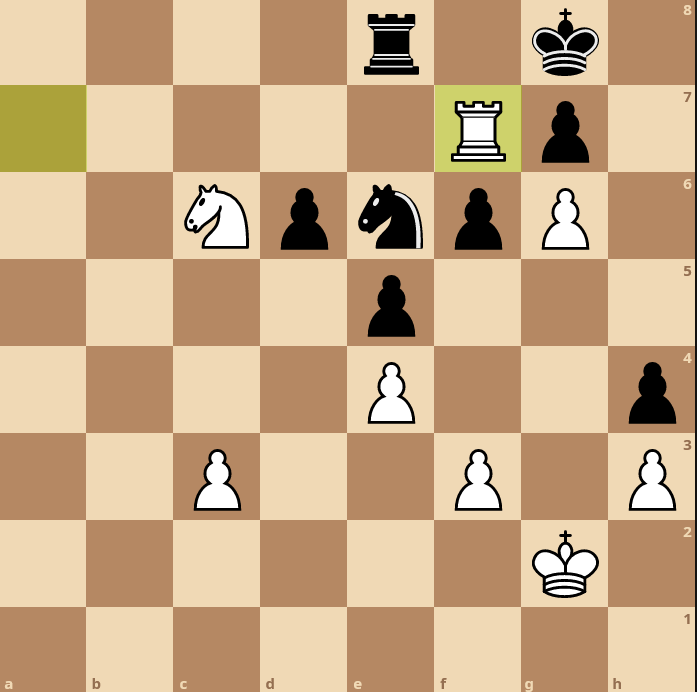 Nous avançons notre tour en F7.