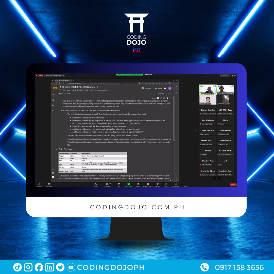 CodingDojoPh's tweet image. 🎉 Ending June with excitement and immense gratitude! 🙌🏼
Coding Dojo PH is honored to have been part of the incredible celebration of ICT Month and collaborated closely with the DICT Region 3 💻🌐
Send us a message to connect with us