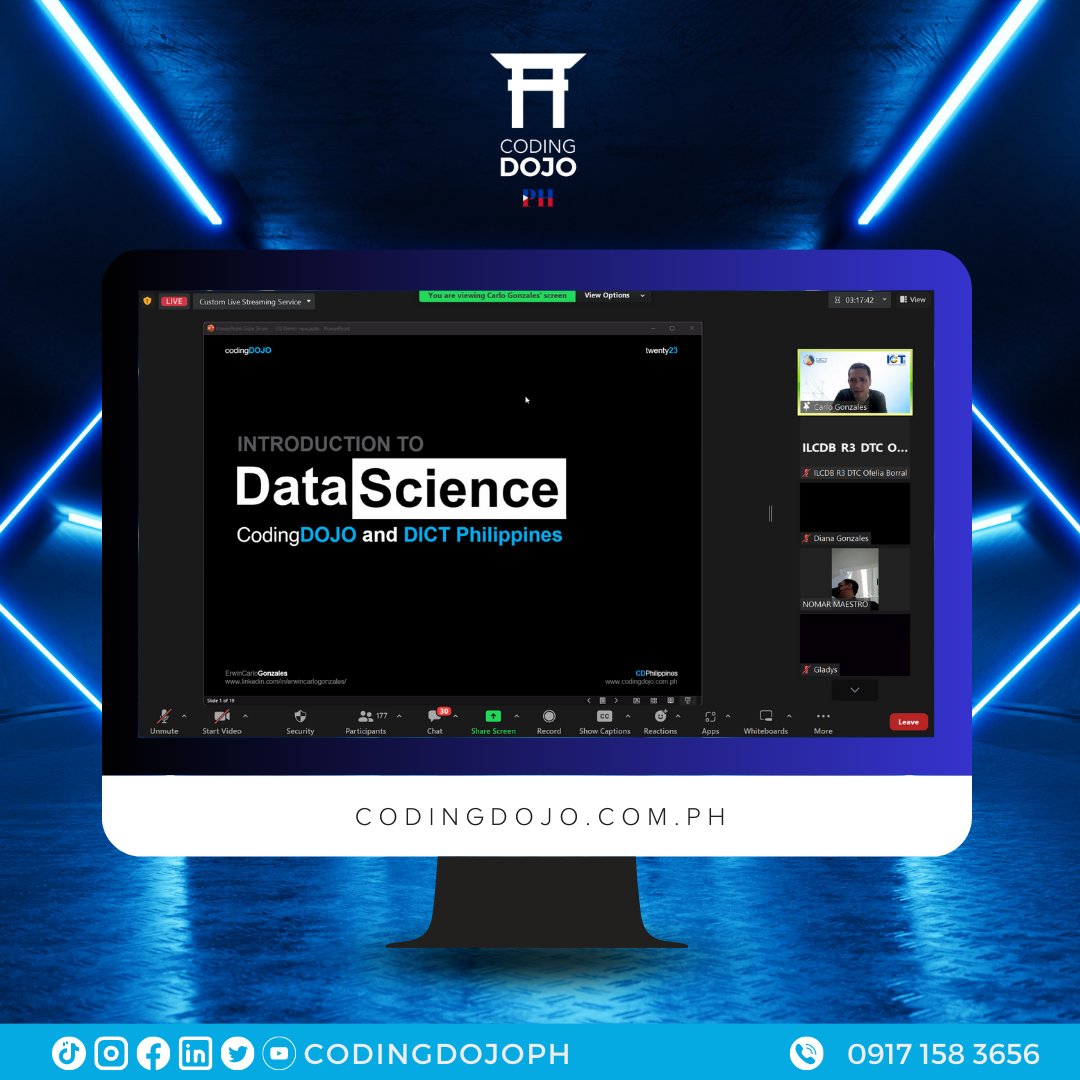 CodingDojoPh's tweet image. 🎉 Ending June with excitement and immense gratitude! 🙌🏼
Coding Dojo PH is honored to have been part of the incredible celebration of ICT Month and collaborated closely with the DICT Region 3 💻🌐
Send us a message to connect with us