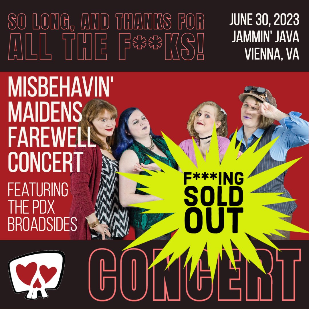 TONIGHT! We're sold out but if you missed grabbing a ticket, message me! We have a few friends who have had last minute conflicts/illness and need to pass along their tickets.