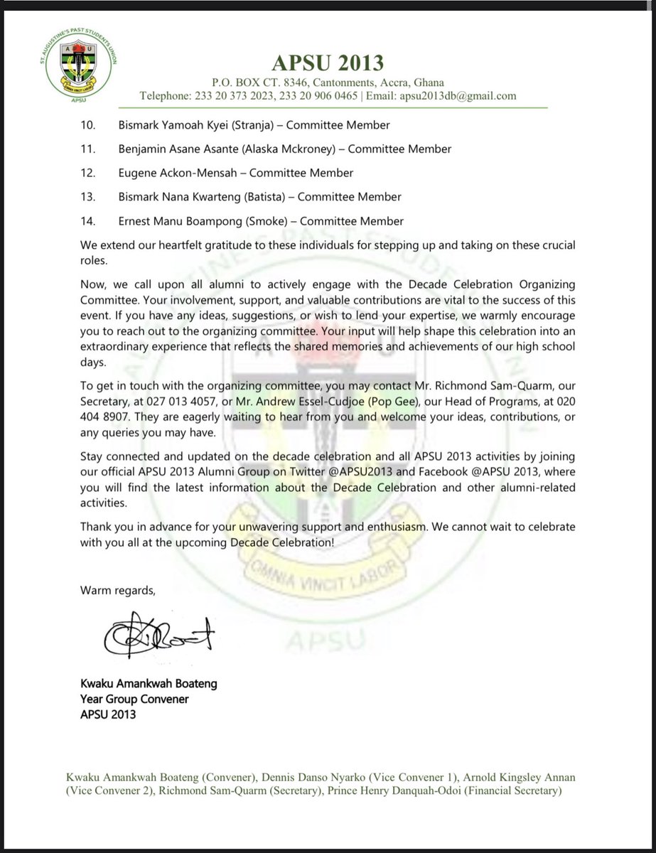 PSA …👀

Omnia Vincit Labor

#DecadeCelebrations
#APSU2013
#10YearsOn