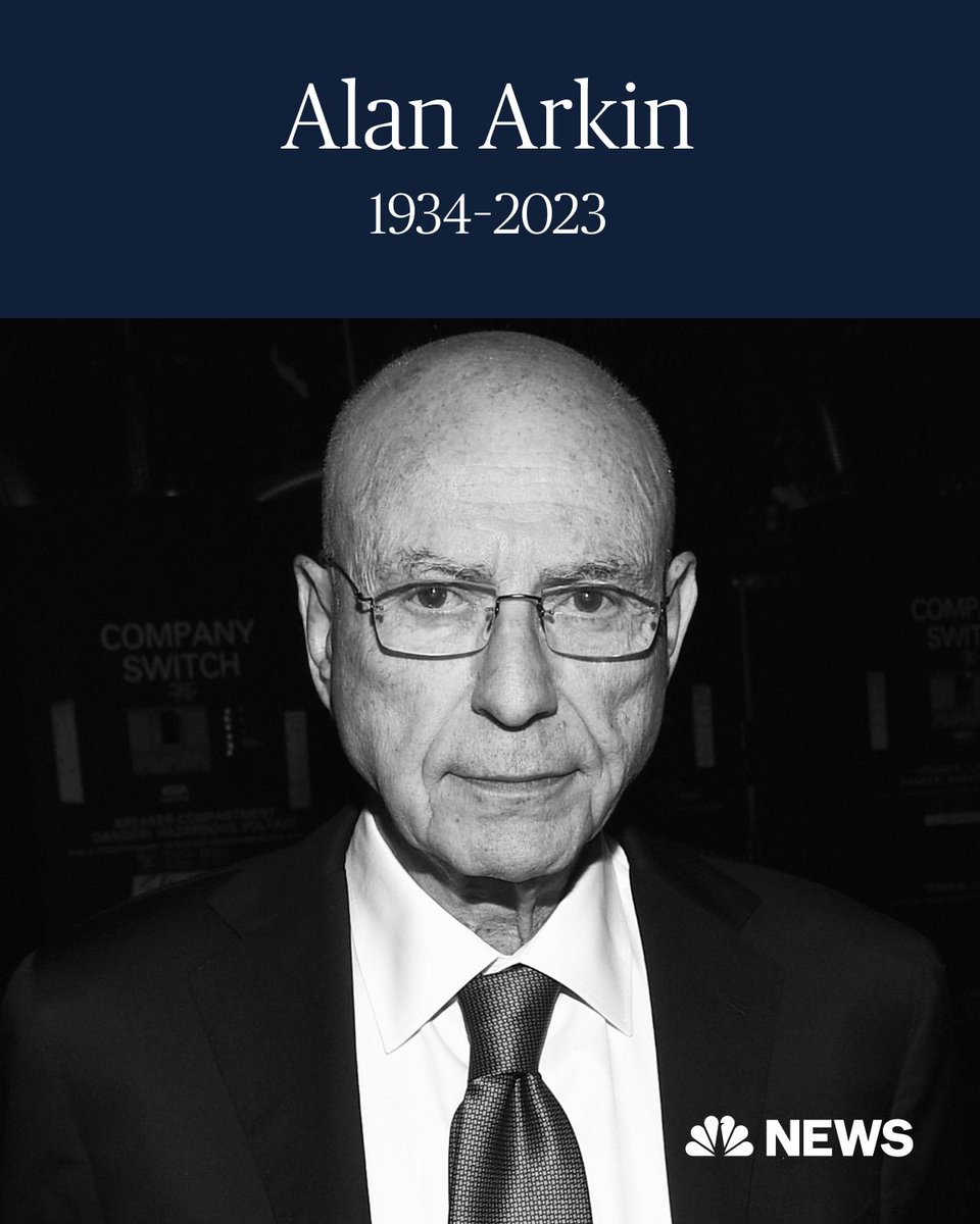 NBCNews's tweet photo. BREAKING: Alan Arkin, the Oscar-winning actor best known for his work in 'Little Miss Sunshine,' has died at age 89, his family says. https://t.co/xLjdwPZrzH https://t.co/MulT4BMq3H