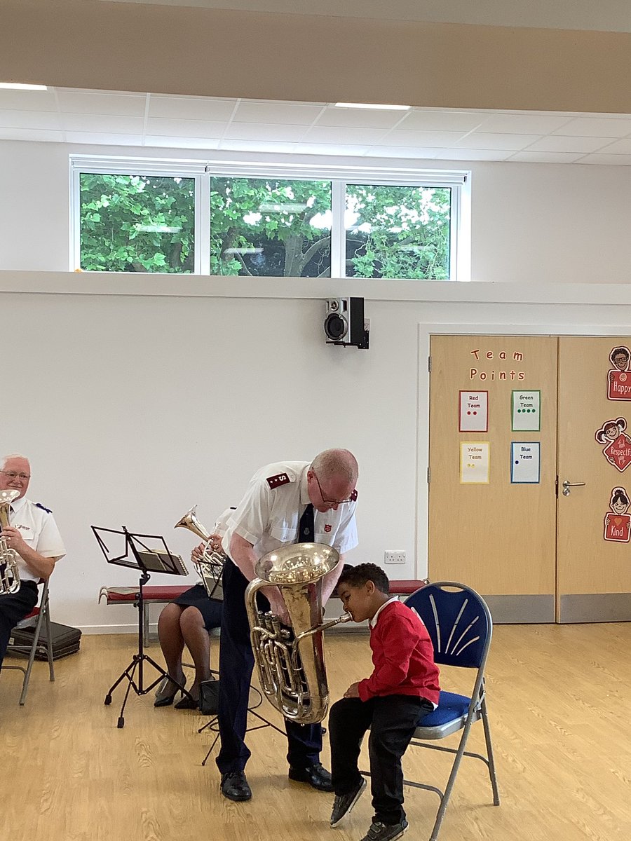 Albany Infant and Nursery School (@albanyinf) on Twitter photo We have been very lucky to have the <a href="/salvationarmy/">The Salvation Army</a> band join us in our hall for an afternoon of musical performances today.
The children even had a go at performing with some of their instruments- it was a lot harder than it looks! We have been very lucky to have the <a href="/salvationarmy/">The Salvation Army</a> band join us in our hall for an afternoon of musical performances today.
The children even had a go at performing with some of their instruments- it was a lot harder than it looks!