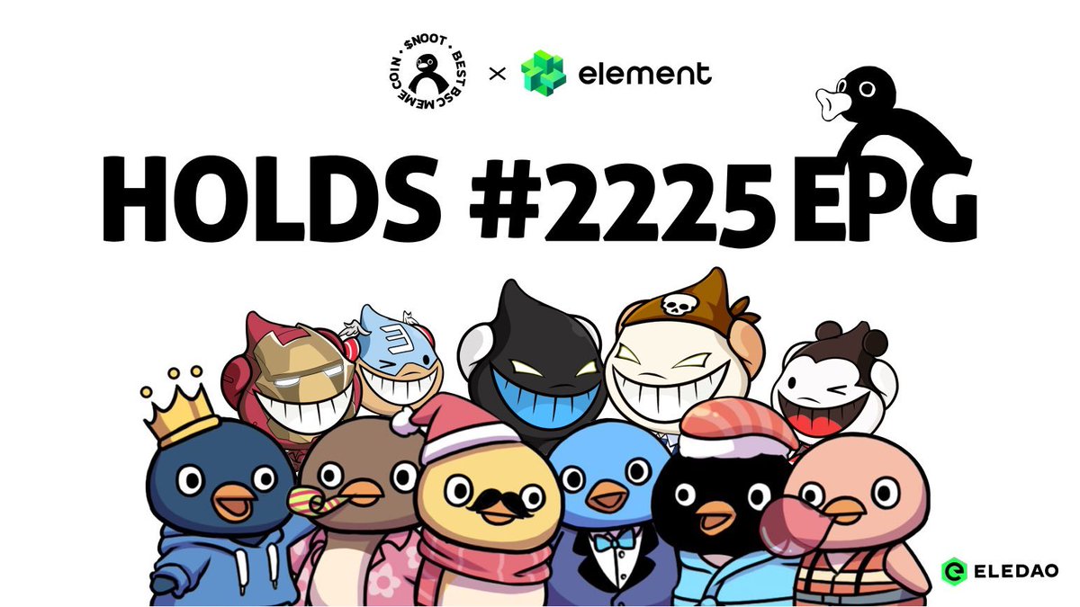 NootMemecoin's tweet photo. 📢🚀 #NOOTIES, we are thrilled to announce that we are strengthening our identity as #Memefi and #Nooties now proudly represent our brand identity.
Together, we are entering the exciting #ELEDAO ecosystem! 🌟🤝
@Nootcoinbnb holding # 2225 #ELEPASS , showcasing our active engagement in shaping the #ELEDAO governance. 🗳️🙌
Also our #Nooties are verified and are now available for trading on the Element Market. 📈 Explore them here:
https://t.co/pzXL74tdRm
Together with @Element_Market, our mission is to empower users and #BUIDL for the long run! 💪✨