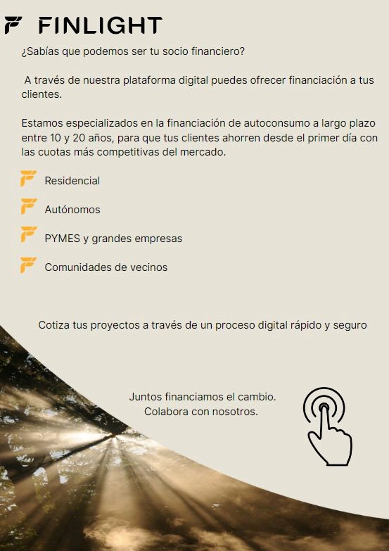 #FinlightSolar - financiación de instalaciones de autoconsumo solar

finlight.es