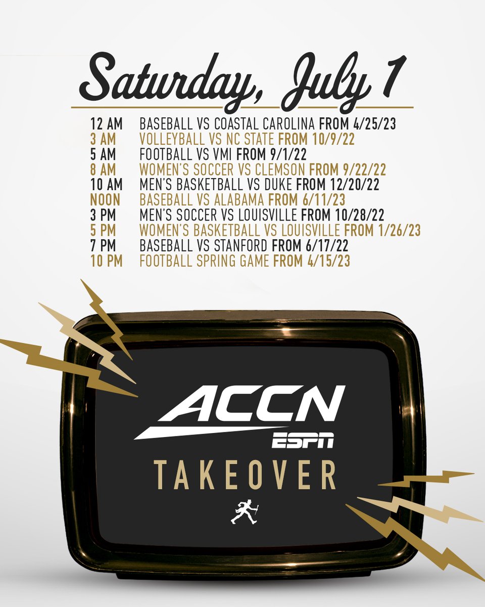 Wake Forest Demon Deacons (@demondeacons) on Twitter photo Start your July with the Deacs all day long!
ACC Network Takeover: deacs.info/3PEfgDk
<a href="/accnetwork/">ACC Network</a> โ #GoDeacs ๐ฉ Start your July with the Deacs all day long!
ACC Network Takeover: deacs.info/3PEfgDk
<a href="/accnetwork/">ACC Network</a> โ #GoDeacs ๐ฉ