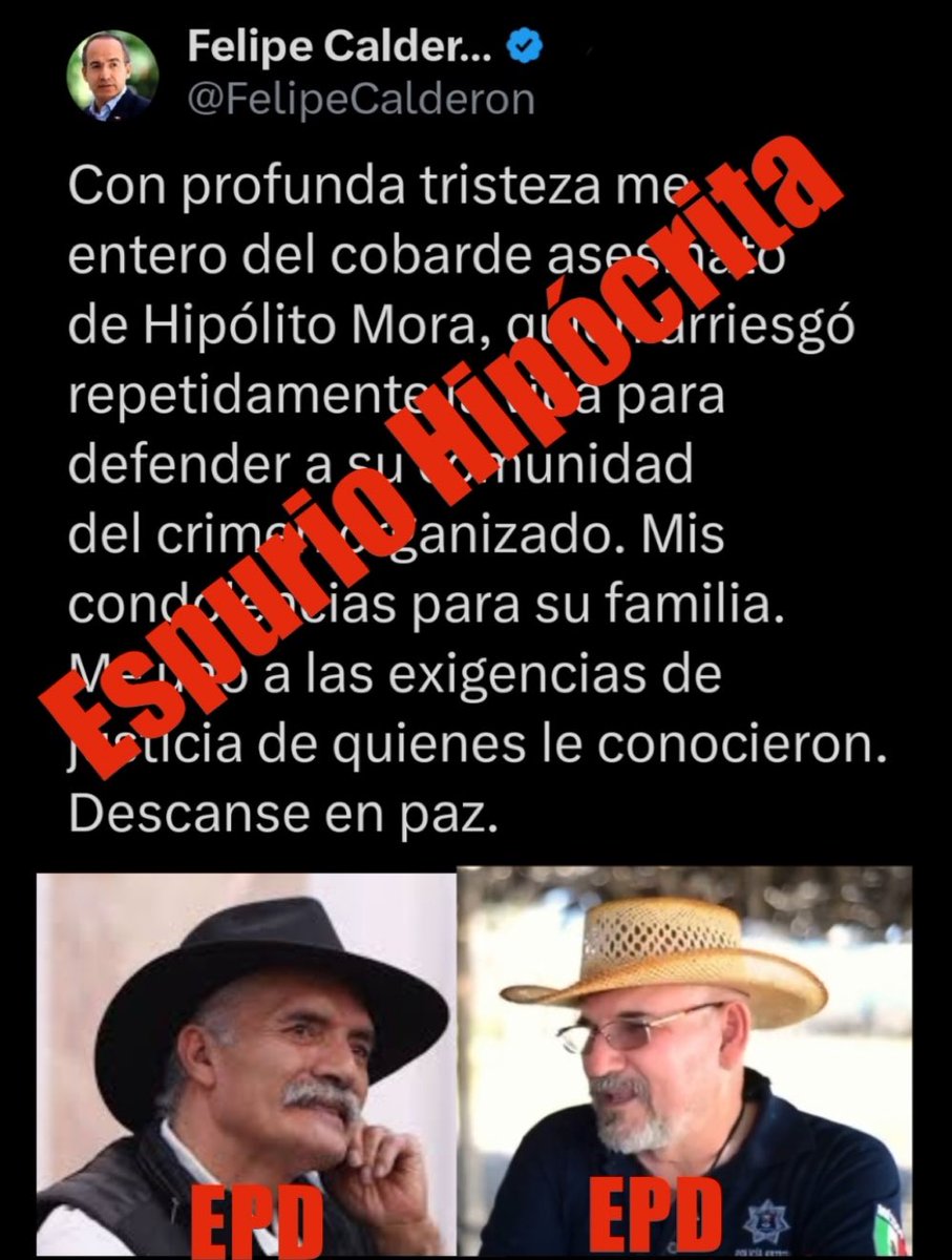 Desató la matanza después de robarse la presidencia. Dio el mando en su guerra a su cómplice, confidente, amigo y mano derecha García Luna. Jamás sintió “profunda tristeza”por quienes,en cumplimiento de su orden de exterminio, fueron masacrados. #JuicioACalderon
Si de acuerdo RT.