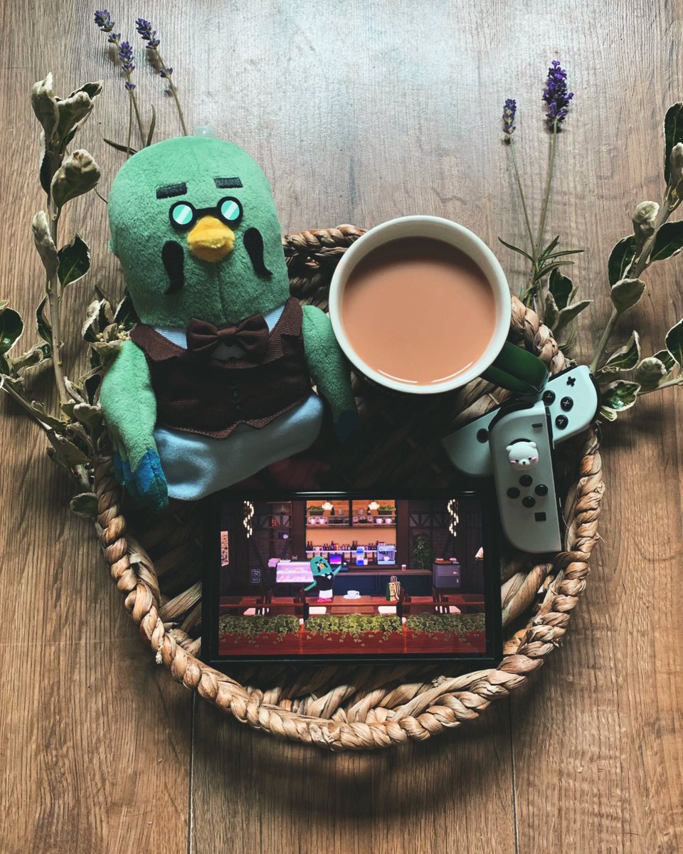 Having a brew with Brewster  Unpopular opinion : I don't like coffee   Fun fact : I spend my lunchtimes relaxing with animal crossing and a cup of  tea Brewster plush