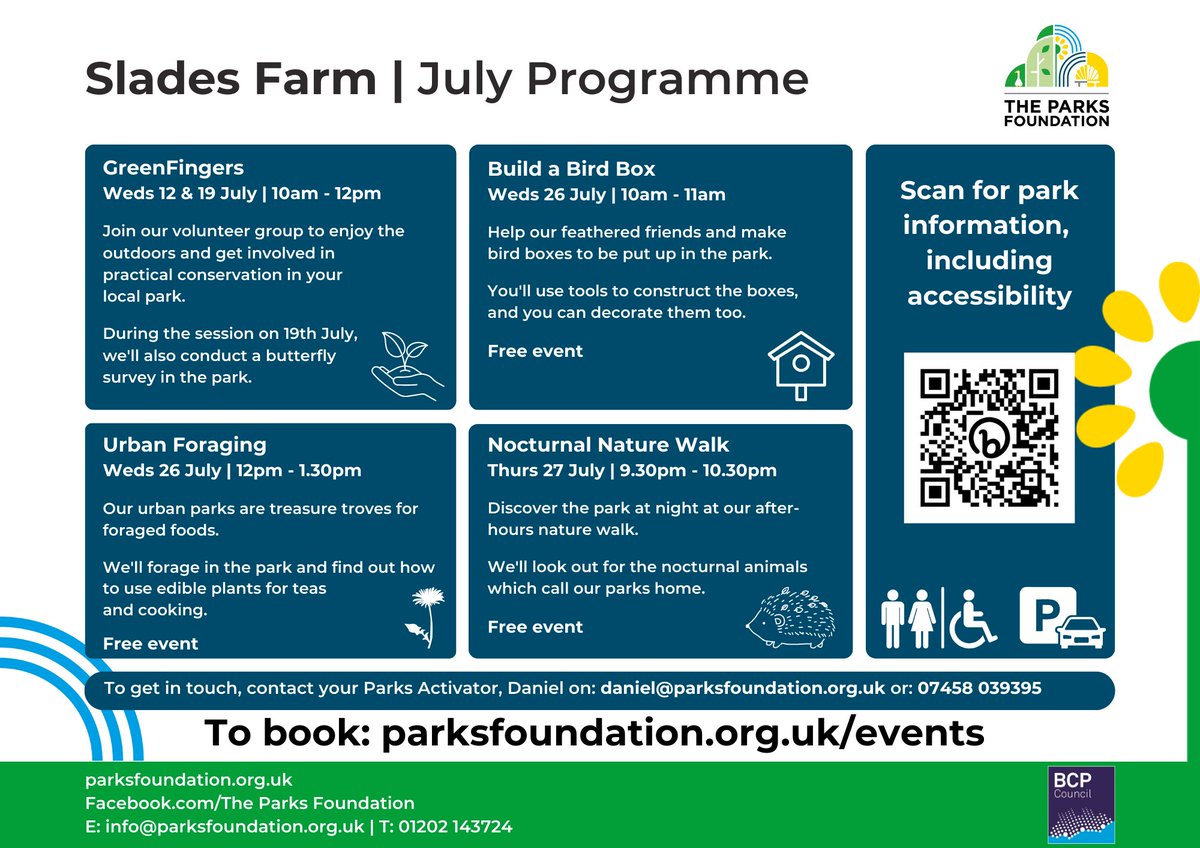 July is just around the corner, and our activity programmes are here 🌳🦋🐝🐦☀️

You can discover moths, survey butterflies, get crafty with clay, build a bird box, enjoy mindfulness in nature, and more!

For a full list of activities and to book, visit: parksfoundation.org.uk/events/