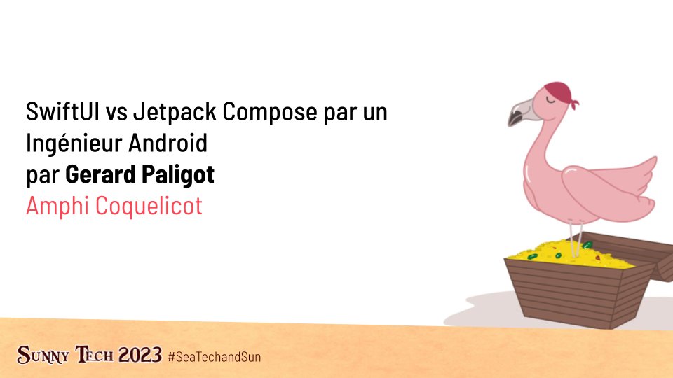 🥊📱 Combat ultime des frameworks mobiles ! Avec <a href="/GerardPaligot/">Gérard Paligot</a>, découvrez Jetpack Compose pour Android et SwiftUI pour iOS. Qui sortira vainqueur de ce duel épique ? Rejoignez-nous pour un débat sur le design, l'usage et l'avenir de ces librairies. 🤔💥 #JetpackCompose #SwiftUI