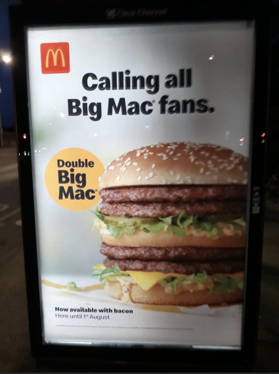 StuartRouse's tweet photo. (In sultry female voice) “we take the worst, most foul and dog food smelling element of the burger and double it… we call it the double double double double” #bigmac #McDonalds @McDonaldsUK @McDonalds #double #SimpsonsReference @TheSimpsons https://t.co/IeQnQm2KLP