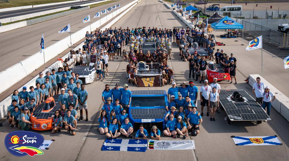 ASC_SolarRacing's tweet photo. Here is our full team picture for the @ElectrekCo #FSGP2023! Raycing starts shortly and you can follow along with the lap counts here! https://t.co/xs0Nqvm8a2 https://t.co/1IGlKsroMH