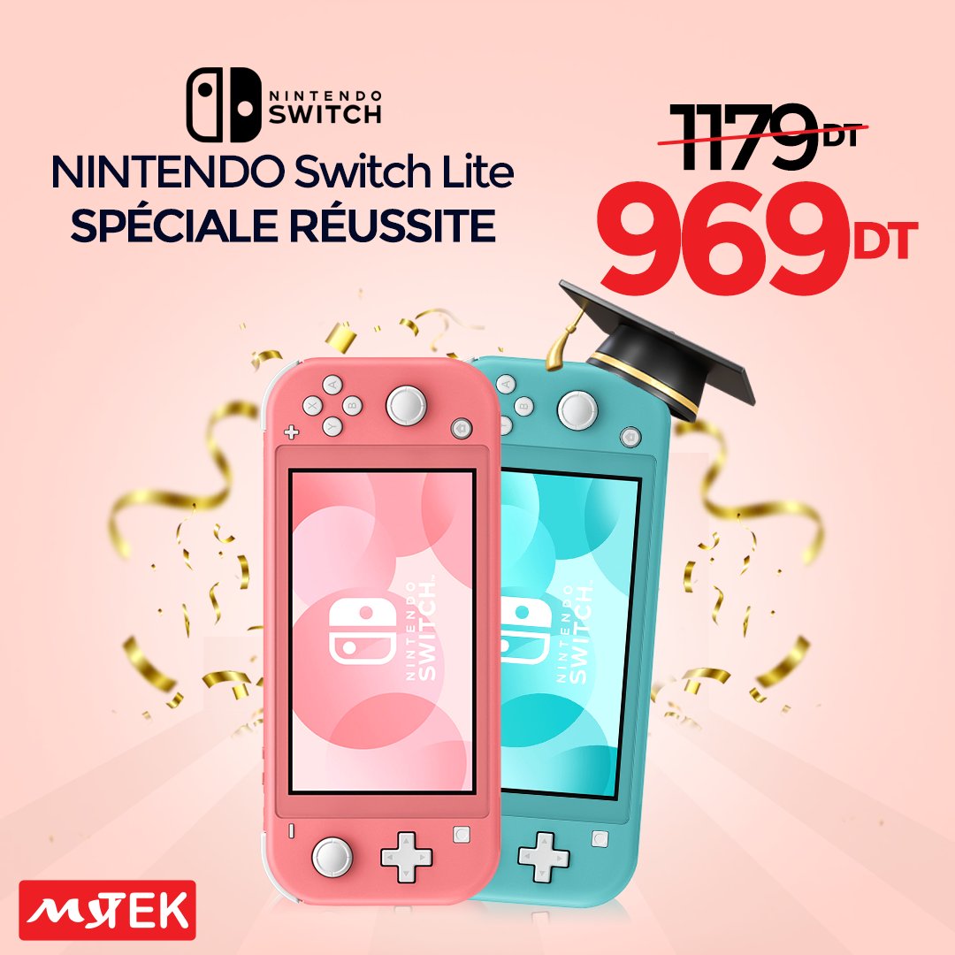 Mytek_tunisia's tweet photo. مبروك للناجحين لكل🎓🥰 وباش تعدّي عطلة طيّارة🔥 لازمك🎮 #NintendoSwitch بأقل سوم في تونس🇹🇳

 الأسوام هنا👈 https://t.co/IjYWPgGKpg 

التوصيل #مجاني في كامل تراب الجمهوريّة🇹🇳 
باش تعدي كوموند ☎️أطلبنا: 36010012 
ولاّ زور مغازاتنا 🛒#MyTek في تونس، نابل، سوسة، بنزرت، وصفاقس https://t.co/wg4OTTfnhc