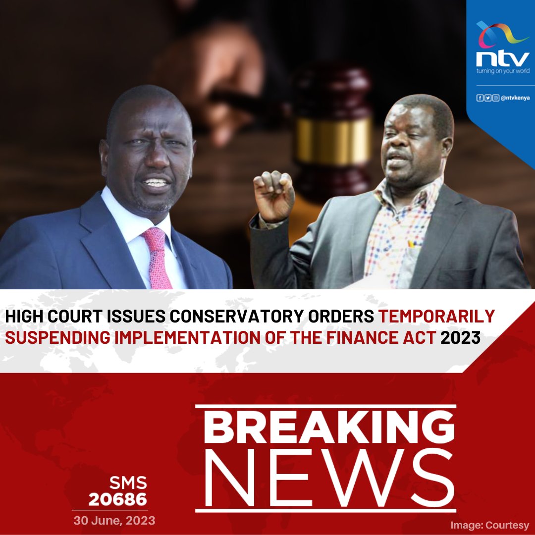 BREAKING: High Court issues conservatory orders temporarily suspending implementation of the Finance Act 2023