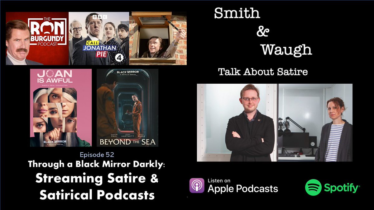 SatireNoMore's tweet photo. 🚨NEW EPISODE🚨
EP52. Through a #BlackMirror Darkly: Streaming Satire & Satirical Podcasts
Jo (@waugh_JS) & Adam (@elementaladam) try to find the satire in #BlackMirrorS6 before considering the new(ish) genre of comedy podcasts pretending to be read:
https://t.co/OAZKX6MWMh https://t.co/FoPzQvdOnd
