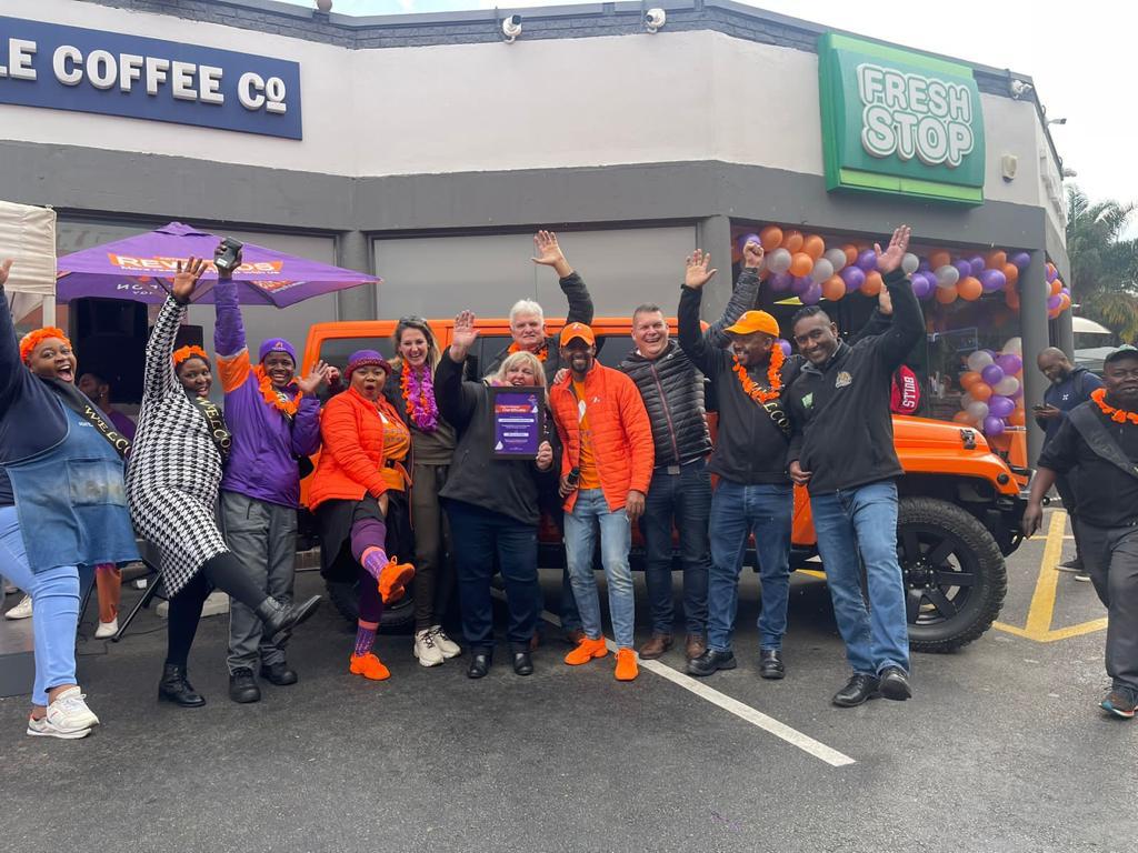 AstronEnergySA's tweet photo. Welcome to South Africa's next biggest fuel brand! 🧡Launch celebrations were pumping at our Frederika and Blairgowrie forecourts this week. #AstronEnergy https://t.co/ZcLWZ6RH2j