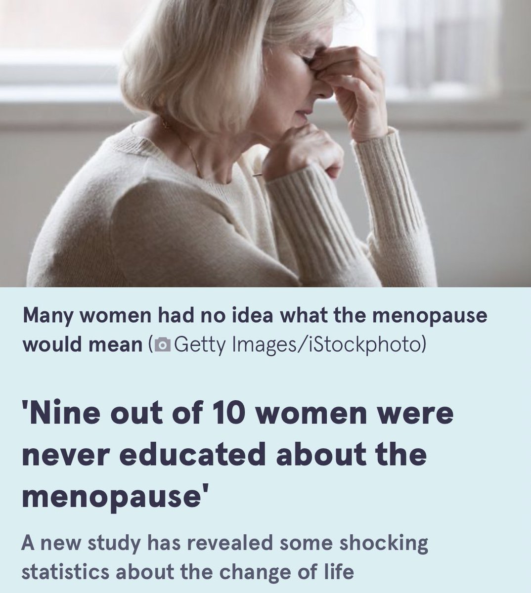 Startling findings: 9 out of 10 women never educated about menopause. Time to bridge the knowledge gap and empower women. Let’s raise awareness! #MenopauseEducation #EmpowerWomen #Menopause 

www-mirror-co-uk.cdn.ampproject.org/c/s/www.mirror…