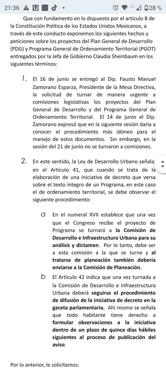 El <a href="/Congreso_CdMex/">Congreso de la Ciudad de México</a> debe turnar ya el #PGOT y el #PGD a la Comisión de Desarrollo e Infraestructura Urbana.  #NO a un #AlbazoInmobiliario que los mande directamente al pleno. #JUCOPO #CDMX  <a href="/FDoringCasar/">Federico Döring 🇺🇦</a> @martinpadi <a href="/ErnestoAJ29/">Ernesto Alarcón Jiménez</a> <a href="/MarthaAvilaCDMX/">Martha Avila</a> <a href="/jorgegavino/">Jorge Gaviño</a> <a href="/GuadalupeMorRub/">Guadalupe Morales Rubio</a>