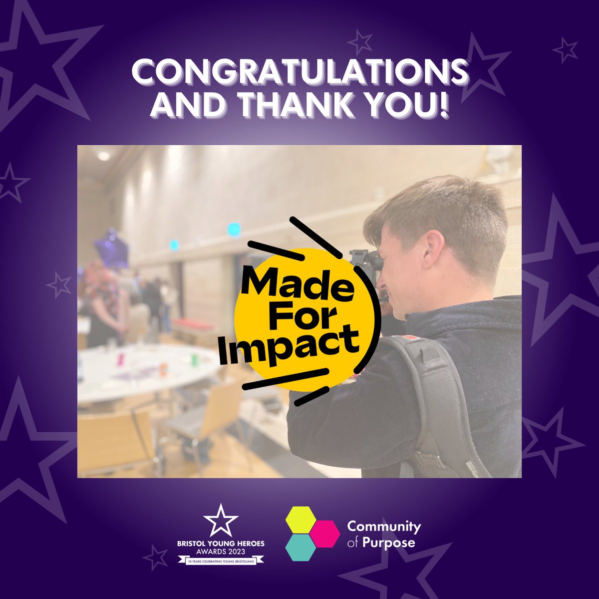 Dougie is our photographer & videographer, he helps out on all the projects that we run & this year is part of the delivery team for BYHA. Studio Duo has recently relaunched as @Made_For_Impact. Congratulations, we are so pleased for you! Thank you for all of your support!