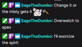 John_BlizzardVT's tweet photo. Alright guys we will be changing Overwatch to Apex Legends for tomorrow to test if we can play Apex again seeing that Myst is held at gun, I mean axe point >.> https://t.co/lheAdRwGXx