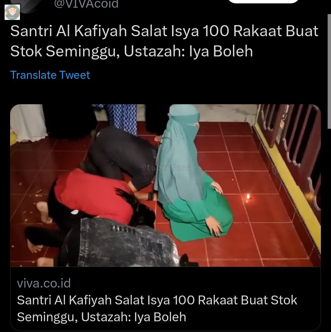 tubirfess's tweet photo. Berarti mereka ga wajib buat salat, karena syarat wajib salat itu memiliki akal sehat.
2beer! https://t.co/4gC4xkUQvT
