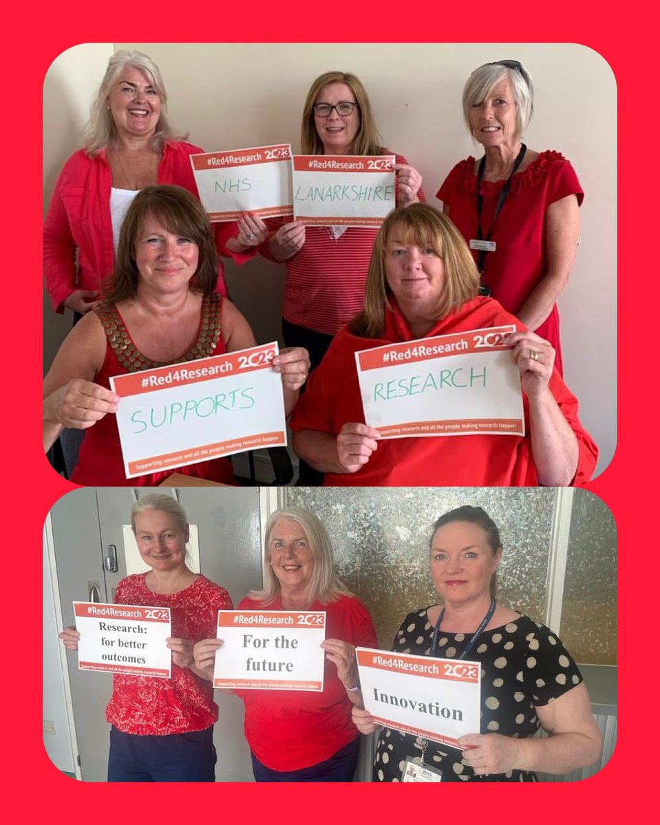 Our Research and Development team celebrated #Red4ResearchDay where the aim was to get as many people as possible across the globe wearing red to demonstrate their support and appreciation for all those participating, undertaking and supporting research nhslanarkshire.scot.nhs.uk/pulse-red-4-re…