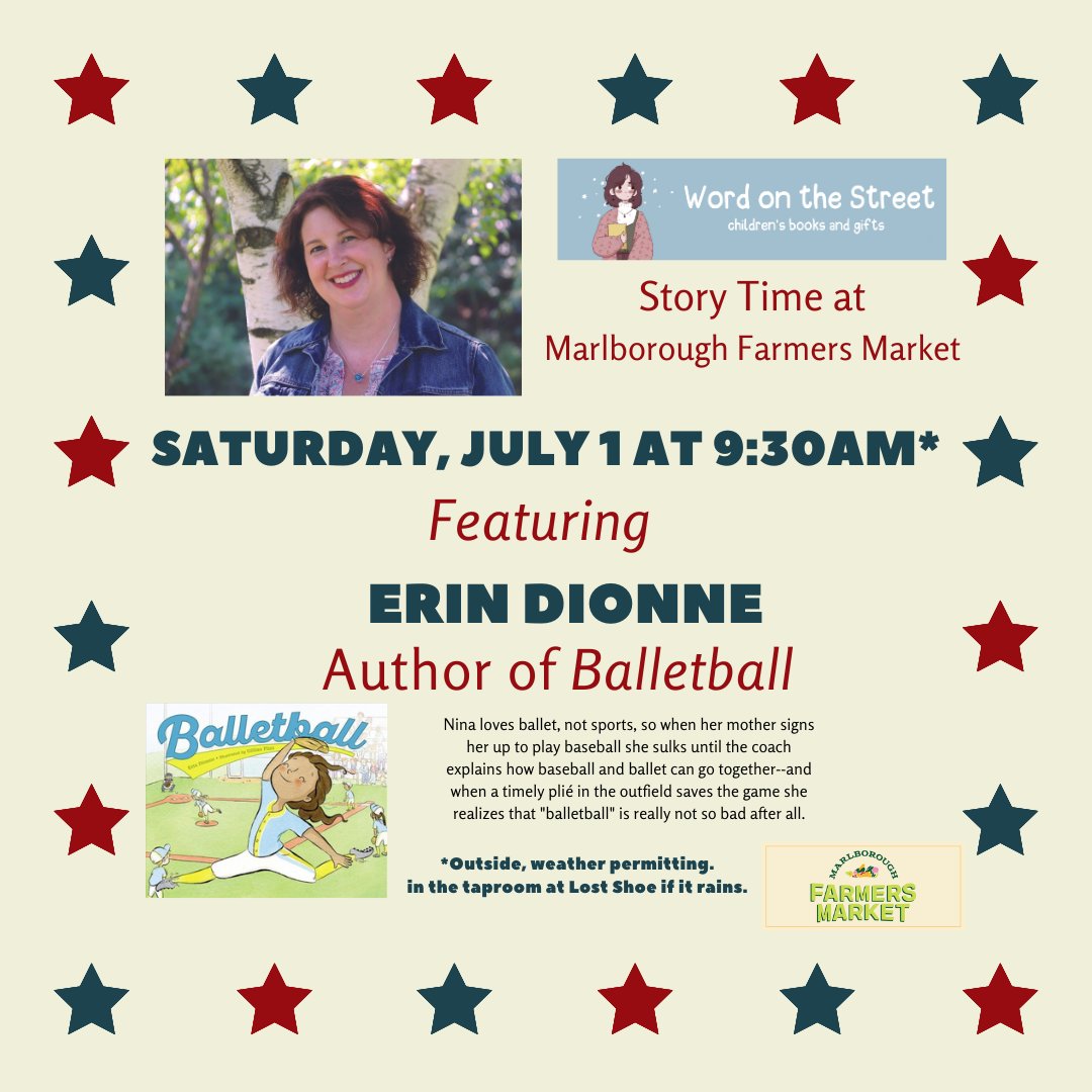 WordStreetBooks's tweet photo. Tomorrow will be a beautiful day in the city!  You should take this opportunity to meet author @erindionne at our booth at the Marlborough Farmers Market! https://t.co/moQw3E5xLt