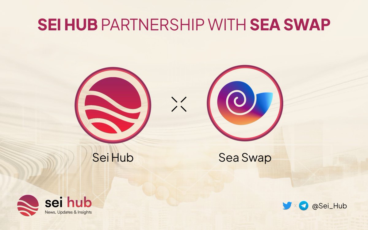 Ahoy #Seilors 📣 @Sei_Hub is thrilled to announce a to sail alongside with Sea Swap🐚 the layered #DeFi platform on #Sei. 

Join <a href="/Seaswap_sei/">Sea Swap</a> and explore a permissionless DEX &amp; OTC swaps 🔄 launch projects with a bonding curve launchpad🚀 &amp; unleash ideas with a token creator🪙