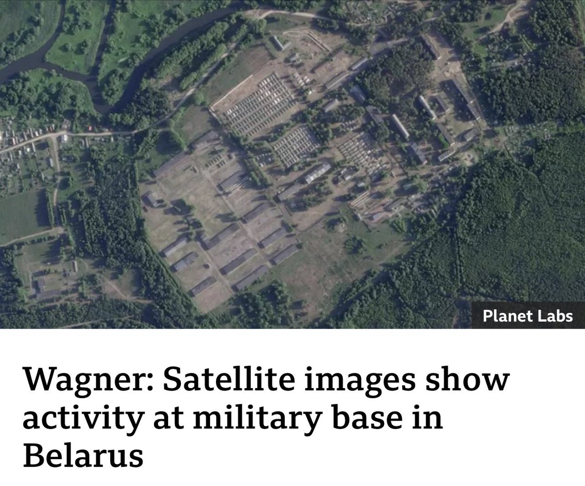 Satellite images appear to show activity at a disused military base in Belarus, amid speculation about Wagner forces relocating to the country. Tune into @BBCWorld TV at 3:15pm ET / 8:15pm LDN. I’ll be sifting through it all with @kacungira, live from Odesa #Ukraine