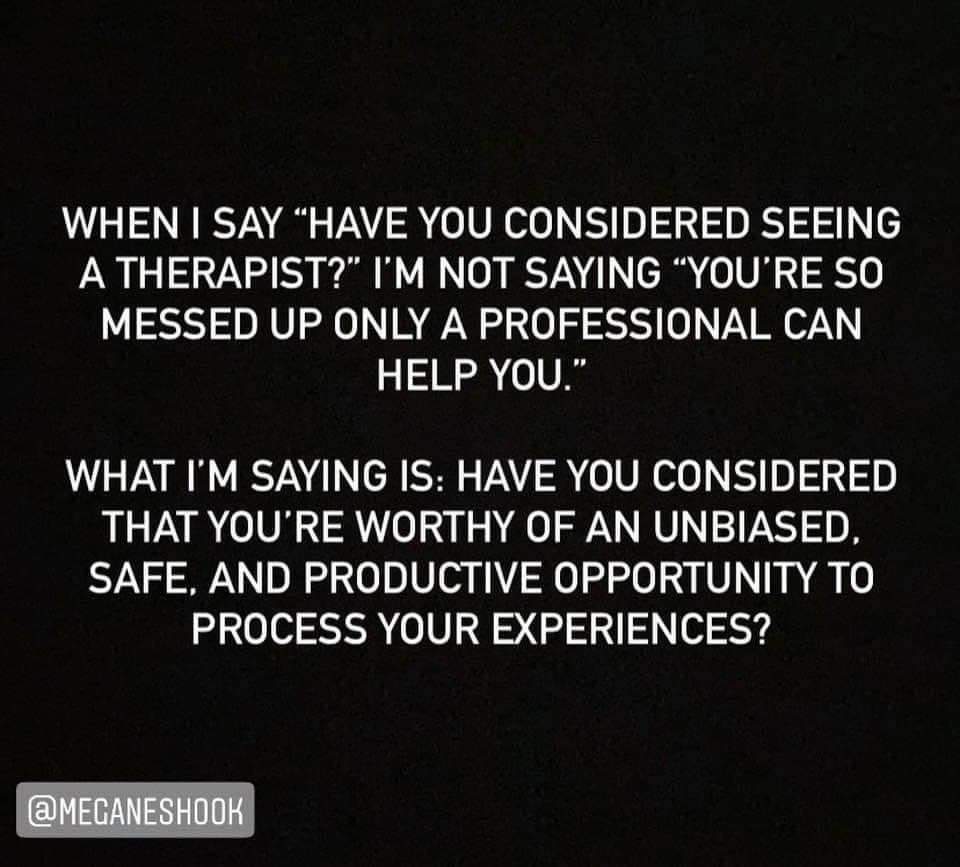 Saw this on Facebook and thought it was worth sharing here. Everyone can benefit from having a safe space to talk about their experiences.