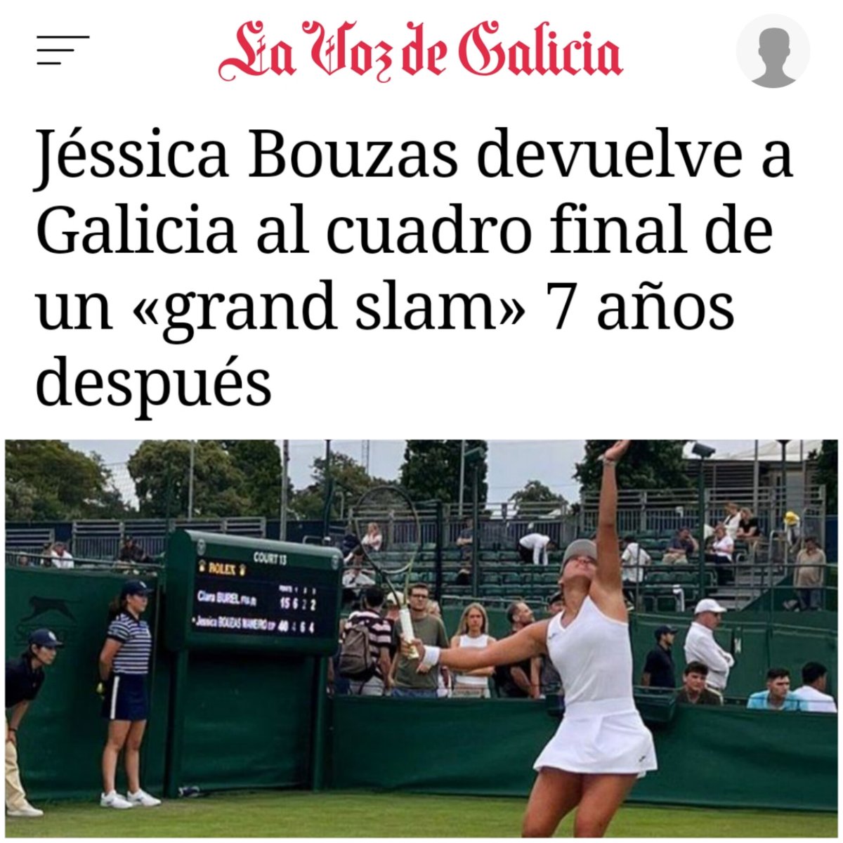 🎾 Galicia volve ter unha representante nun Gran Slam de tenis sete anos despois! 👏😊

Parabéns Jéssica Bouzas! Moita sorte e forza para o torneo 💪.

📰 lavozdegalicia.es/noticia/deport…