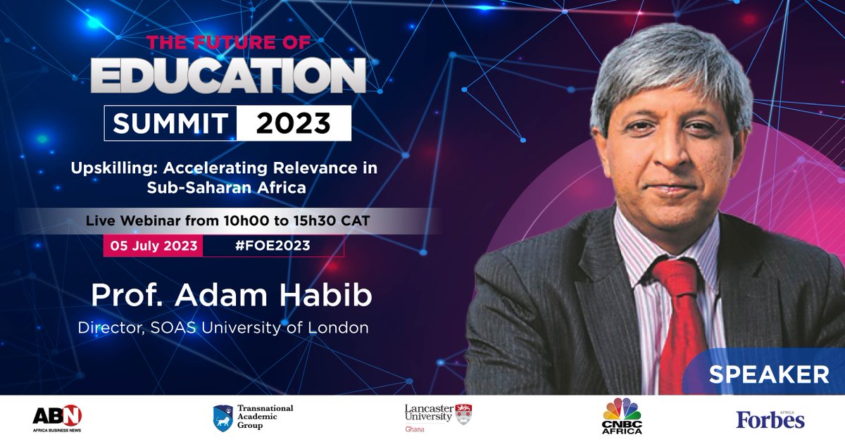 cnbcafrica's tweet image. Guidance &amp;amp; education delivered at high school level determines how prepared students are at tertiary level. @AdHabb, Director, @SOAS, unpacks how we can ensure a sound foundation for tertiary studies. Wednesday 5 July 10h00 CAT. 

Register Here: bit.ly/3IVct4i
#FOE2023