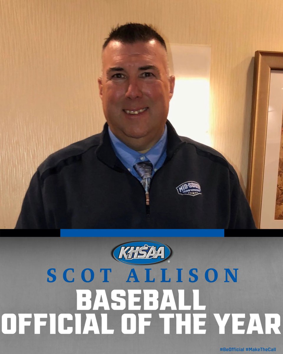 Congratulations to Scot Allison, the 2022-23 KHSAA Outstanding Official of the Year for baseball.  For full details: khsaa.org/06-30-23-offic…
Want to get involved as a licensed KHSAA official? Visit khsaa.org/officials/offi… #khsba