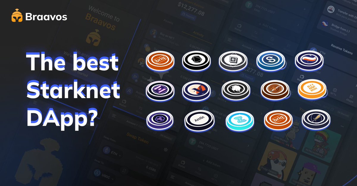 myBraavos's tweet photo. What is THE best DApp on Starknet that you used with your Braavos wallet? https://t.co/2kd5hNRRty