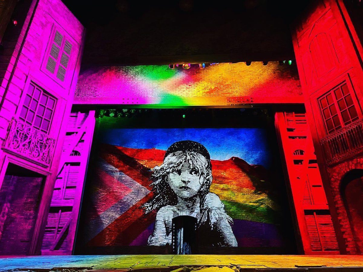 Emily_Collier97's tweet photo. Tomorrow is Pride which means we get to see what all the West End LX teams come up with for the pride warm up! I think we smashed it at Les Mis last year https://t.co/Th2Kneq1pO
