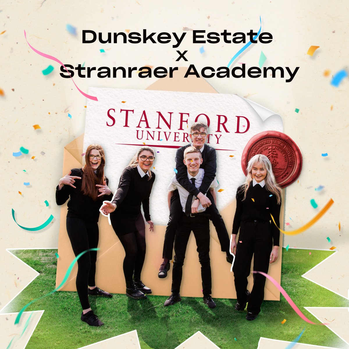 DunskeyE's tweet photo. We are UTTERLY proud to announce that we are sending 5 Stranraer Academy students: Abbie, Adam, Kayleigh, Lachlan, and Marni to sunny California to attend Stanford University's summer program.

This is our pilot project to propel students to the highest academic excellence https://t.co/7DIEDGlYEe