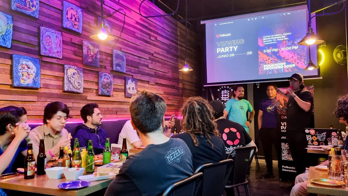 📸 Relive the unforgettable moments from the #PolkadotViewingParty at #VaraArt! 🎨✨

Our event was a celebration of creativity, innovation & the incredible artists who painted the murals during the #MegaHackathon in Mexico!

👇