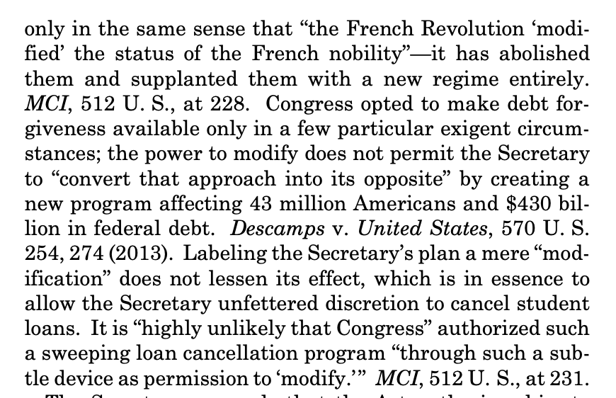 John Roberts comparing loan forgiveness to French Revolution's eating the rich. I almost can't believe my eyes.